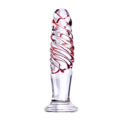 Стеклянная анальная пробка Art of glass Спираль, 13,5х3,3см