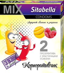 Презервативы Sitabella® Mix Корпоративчик, банан-малина, 2шт