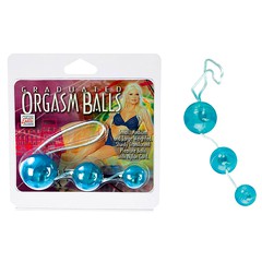Три голубых вагинальных шарика Graduated Orgasm Balls™, 1,9/2,5/3,2см