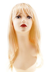 Карнавальный парик на резинке, прямые волосы с челкой, блондинка, 57см