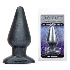 Большая анальная пробка Platinum™ Silicone The super big end, серая, 13,5х5,3см