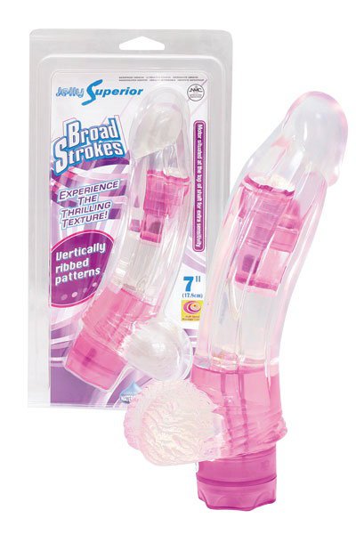 Вибратор Broad Strokes с мошонкой, прозрачный, 17,8х4,5см