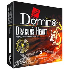 Презервативы Domino Dragon's Heart (апельсин, тутти-фрутти, кокос), 1уп/3шт