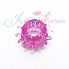 Эрекционное кольцо (усики, шарики), розовое, d1,3см