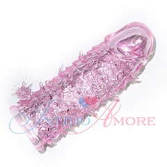 Стимулирующая насадка на п/ч Crystal Sleeve, розовая, 12,5см