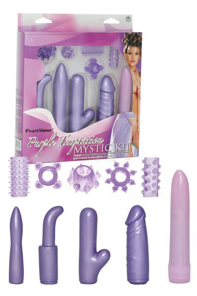 Вибронабор с насадками Mystic kit, сиреневый, 13,5см