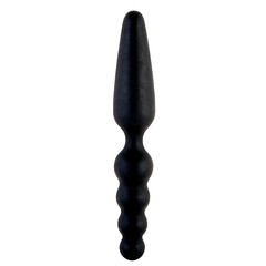 Двусторонний анальный стимулятор Black&Red д/начинающих, черный силикон, 18,5х3см