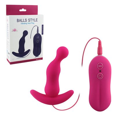 Анальная втулка Balls Style, розовая, 10 режимов, 10,5х2,6см