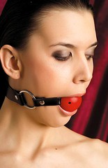 Кляп Toyfa-leather с отверстиями для дыхания, кожа, d4,3см