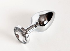 Анальная пробка с кристаллом Small Silver Diamond