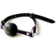 Безопасный кляп Notabu BDSM с отверстиями для дыхания "breathable", черный с фиолетовым