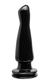 Анальная пробка Basix rubber works™ на присоске, черная 15,5х4см