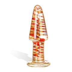 Анальная пробка Rock Candy Gläs, золотистая, 13х4,3см