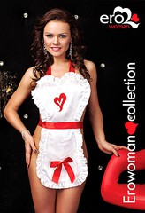 Сексуальный белый фартучек, S/M(42-46р.)