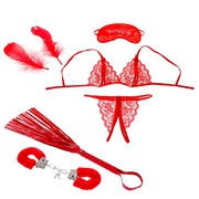 Эротический набор Mistress Bondage Kit, красный, 6 пр.