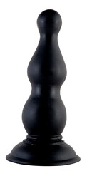 Большая анальная втулка Black&Red, черный силикон, 17,5х2,7-4,5см