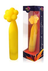 Мини-вибратор "Цветочек" для клитора, желтый силикон, EE-10159, 12,5см