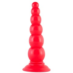 Большая анальная елочка Black&Red, красный силикон, 19х4,3см