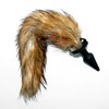 Черная анальная пробка с рыжим хвостом The dog's tail, 11,4х3,7см
