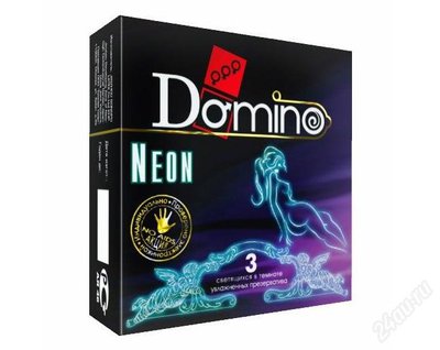 Презервативы Domino Neon, светящиеся в темноте, 1уп/3шт