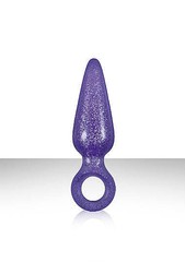 Анальная пробка Starlight Gems Booty Pops 4" Small с кольцом, фиолетовая, 10х2,7см