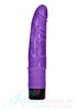Мягкий и гибкий вибратор 8' slight realistic dildo с венками, фиолетовый, 19,5х3-3,8см