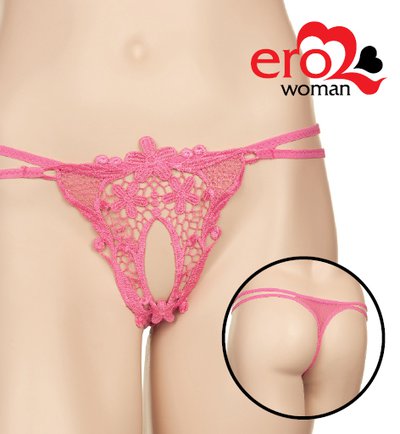 Розовые кружевные стринги, EE-20144P, S/L (42-48р)