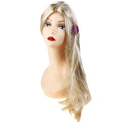 Карнавальный парик на резинке, длинные прямые волосы, золотой блонд, 59см