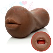 Ротик с языком Stroke it™ Anatomically correct Mouth, Pure Skin®, глухой тоннель, мулатка, 16,5см
