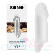 Насадка Sono №37 (петля д/мошонки), длина +2,5см/ d+2см, киберкожа прозрачная, 11,7х4см