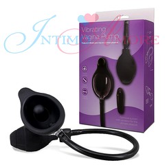 Вибропомпа для клитора Vibrating Vagina Pump, черный силикон, 7 реж, 7,3х5см