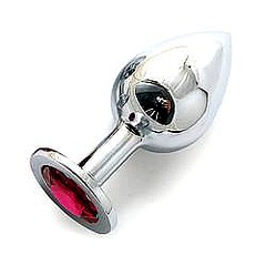 Анальная пробка с кристаллом Large Silver Ruby