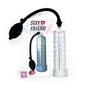 Мужская эрекционная помпа со вставкой Sexy Friend, прозрачная, 20х5см.