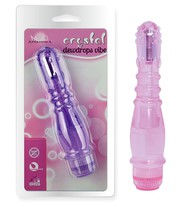 Розовый вибратор с рельефными капельками Crystal Dewdrops, 20,4х2,7-4,2см