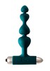 Анальная елочка Excellence с вибратором в основании, 10 реж, темно-зеленый силикон, 15х2-3,2см