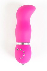 Вибратор со стразами Sexus Funny Five для G-точки, 7 реж, фиолетовый, 14х3,5см