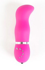 Вибратор со стразами Sexus Funny Five для G-точки, 7 режимов, фиолетовый, 14х3,5см
