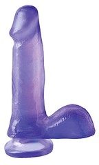 Фаллос Basix rubber works™ 6' на присоске, фиолетовый, 15,5х4см
