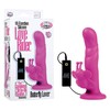 Вибратор на присоске Love Rider® Butterfly, розовый силикон, 10 функций, 2 мотора, 18,3х3,5см