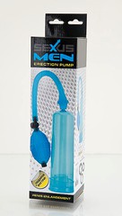 Эрекционная помпа "Sexus men erection", синяя, 18х5,2см