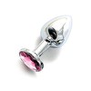 Анальная пробка с кристаллом Small Silver Pink