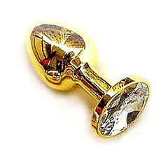 Анальная пробка с кристаллом Small Gold Diamond