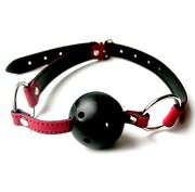 Безопасный кляп Notabu BDSM с отверстиями для дыхания "breathable", черный с красным