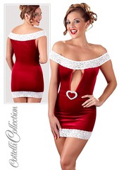 Бархатное платье Cottelli Collection (в новогоднем стиле,), красное, S(42-44р)