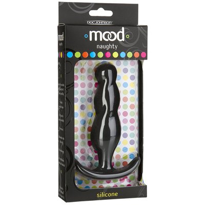 Большая анальная пробка Mood Naughty для ношения, черный  силикон, 12х3см