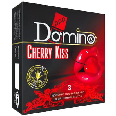 Презервативы Domino Cherry Kiss, красные, со вкусом вишни, 1уп/3шт