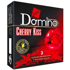 Презервативы Domino Cherry Kiss, красные, со вкусом вишни, 1уп/3шт