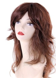 Карнавальный парик на резинке, длинные волосы с челкой, шатенка, 60см