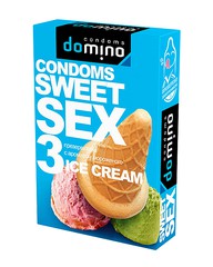 Оральные презервативы для минета Domino Sweet Ice Cream, 1уп/3шт, годен до 08.25г