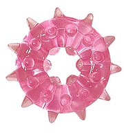 Эрекционное кольцо Sexy Friend Льдинка с толстыми стенками и шипиками, розовое, d1,5/4см